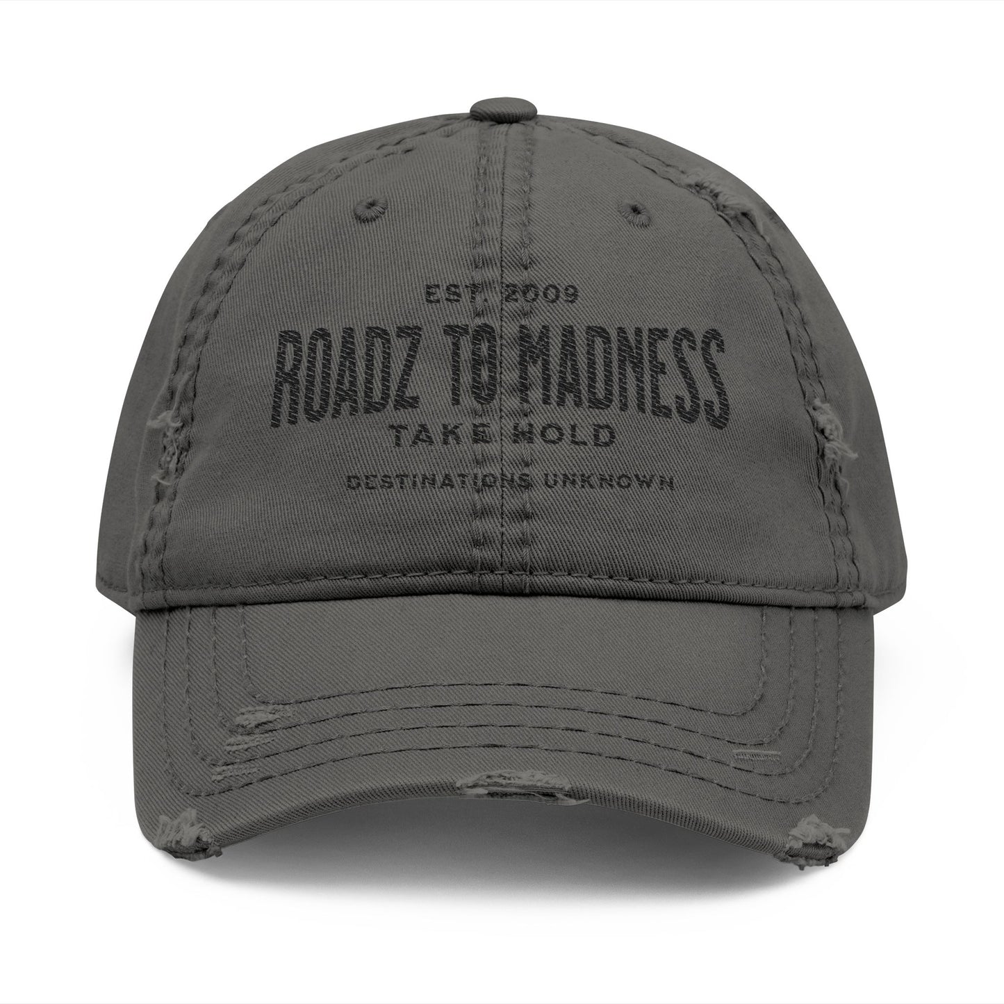 Distressed Dad Hat BLK(Embroidery)