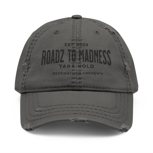 Distressed Dad Hat BLK(Embroidery)
