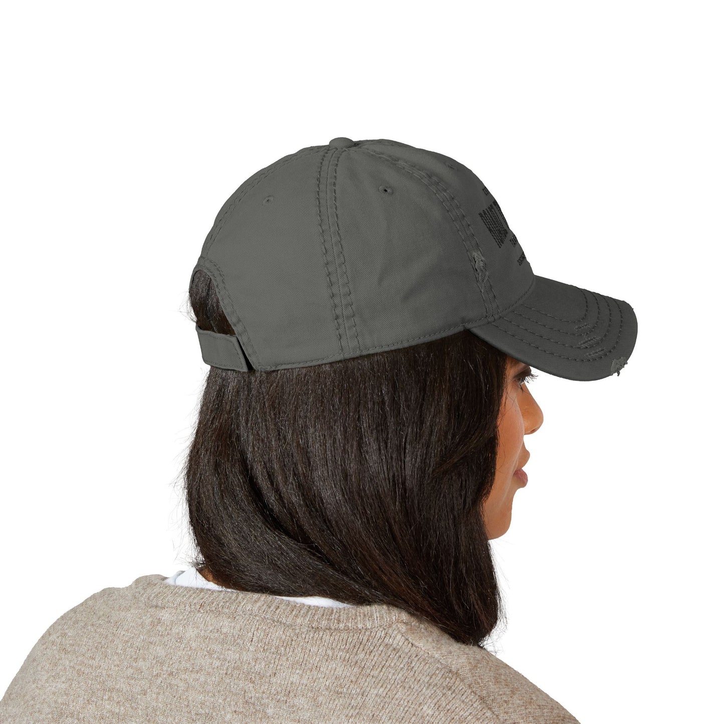 Distressed Dad Hat BLK(Embroidery)